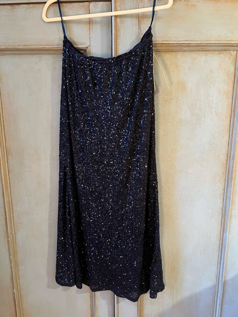 Navy Sequin long skirt